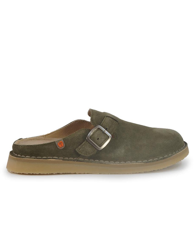 Jungla Sandalo Sabot Barefoot Donna con Fibbia in Camoscio Verde 8483 OLIVE Jungla 
