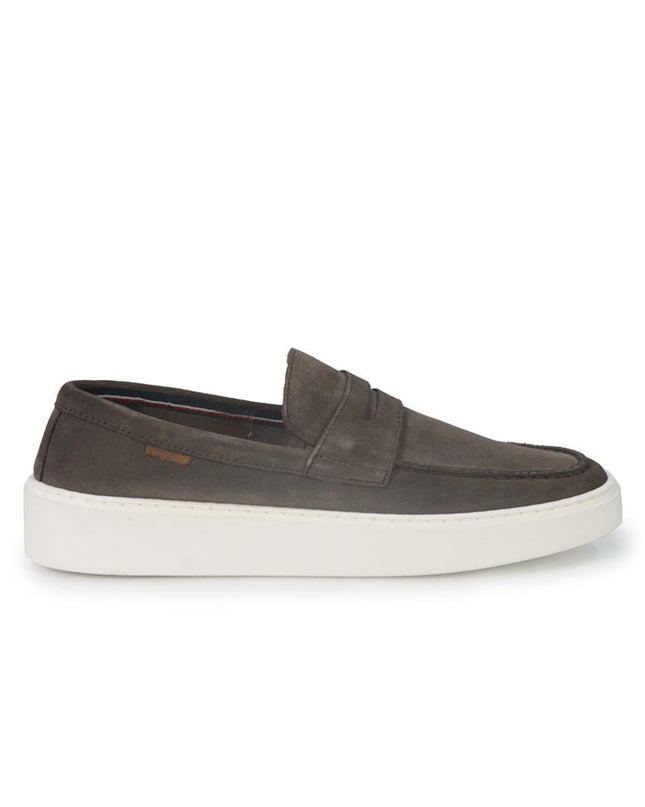 Vueva Mocassini Barca Uomo in Camoscio Grigio Taupe - MARIO SPATARELLA