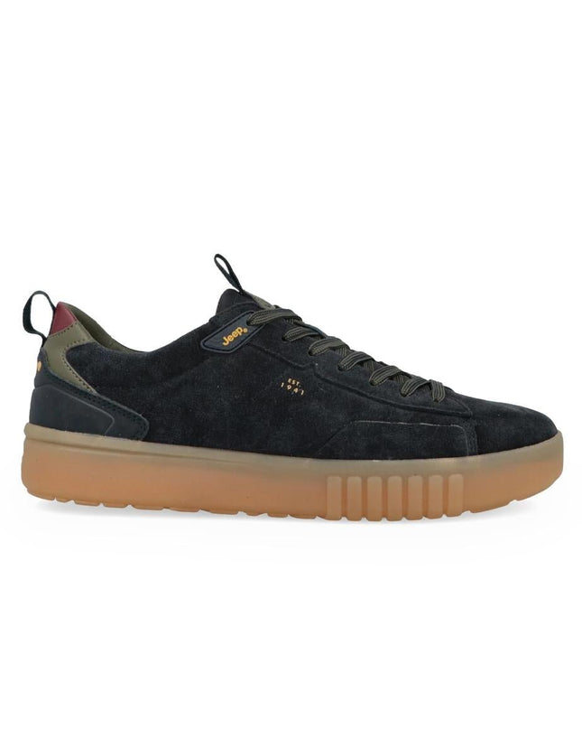 Jeep Sneakers Uomo Bassa in Camoscio Blu Navy - MARIO SPATARELLA