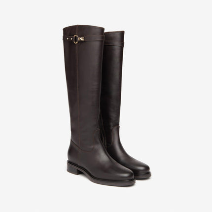 Nero Giardini Stivali Donna Tacco Basso in Pelle Marrone I408850D MORO 300 Nero Giardini 