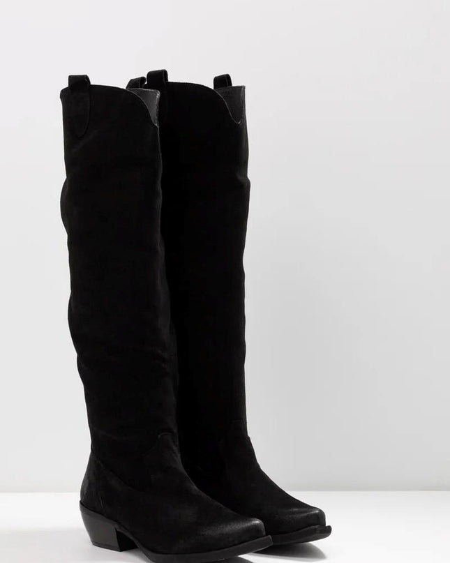 Texano Donna Camoscio Nero EL PASO B921 MARVIN BLACK Felmini 
