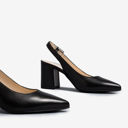 NeroGiardini Chanel a Punta in Pelle Nera - MARIO SPATARELLA