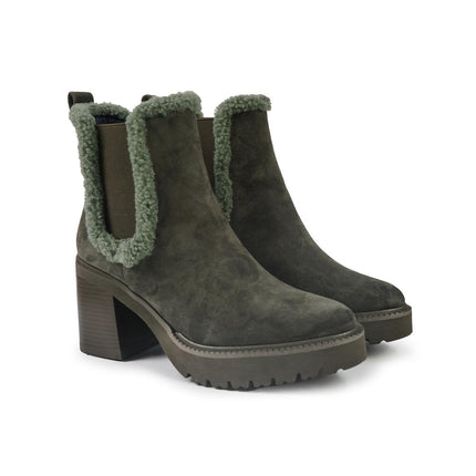 Callaghan Stivaletti Chelsea Donna con Tacco e Plateau in Camoscio Foresta 679969 SING FOREST Callaghan 