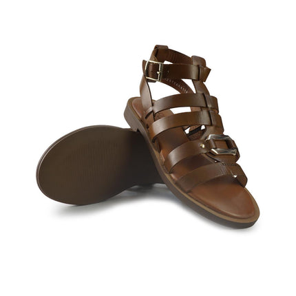 Vueva Sandali Flat Donna in Pelle Cuoio WD425R25 COGNAC Vueva 