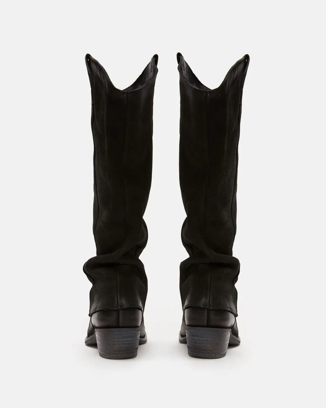 Texano Donna Camoscio Nero - MARIO SPATARELLA