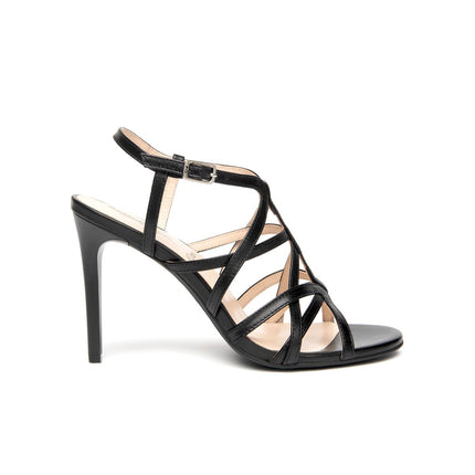 Nero Giardini Sandali Donna con Tacco Alto Stiletto  in Pelle Nera E615620DE NERO 100 Nero Giardini 