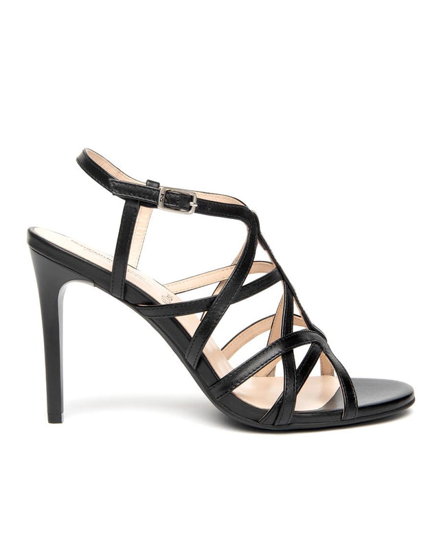 Nero Giardini Sandali Donna con Tacco Alto Stiletto  in Pelle Nera E615620DE NERO 100 Nero Giardini 