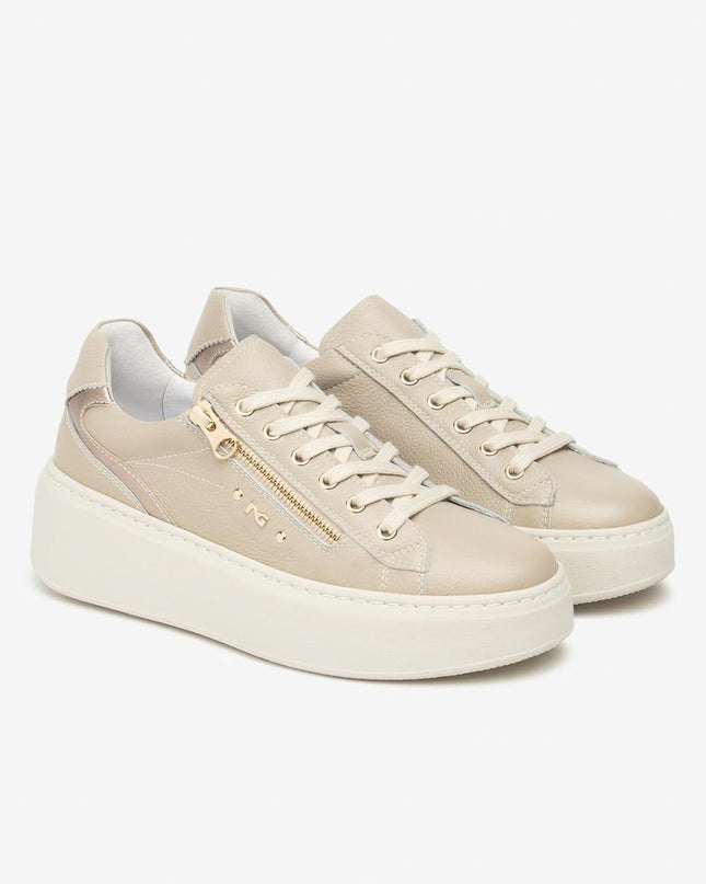 Nero Giardini Sneaker Donna con Platform in Pelle Beige I514212D BEIGE 412 Nero Giardini 