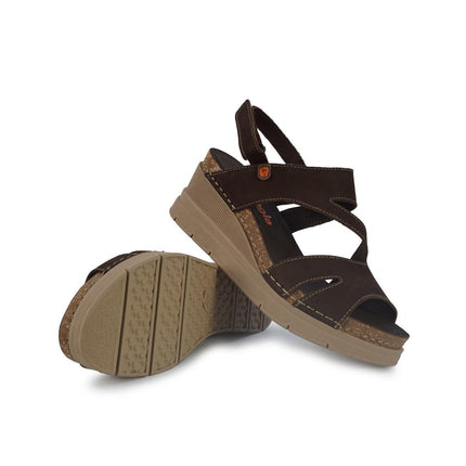 Jungla Sandali Donna con Zeppa in Pelle Nabuk Marrone - MARIO SPATARELLA
