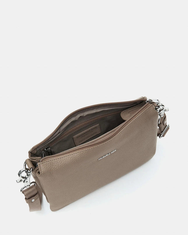 Mandarina Duck Borsa Pochette in Pelle Taupe con Tracolla FZT12 MELLOW LEATHER WARM Mandarina Duck 