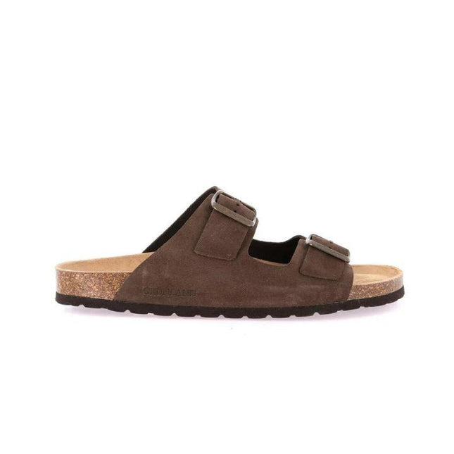 Grunland Sandali Doppia Fibbia Plantare Morbido Sughero Bio Uomo in Camoscio Marrone CB1801 ROBI CASTAGNO Grunland 