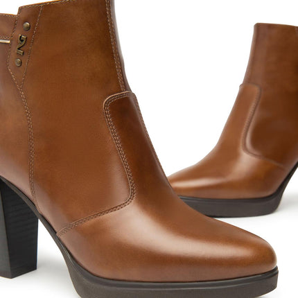 Nero Giardini Stivaletti Tronchetti Donna in Pelle Cuoio I513811D 400 CUOIO Nero Giardini 