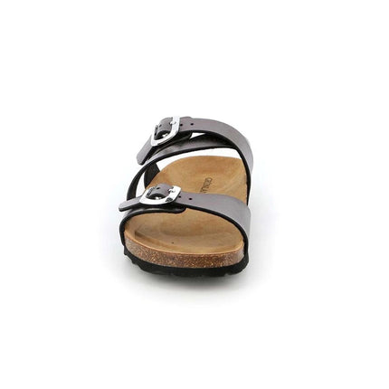Grunland Sandali Donna Plantare Sughero Doppia Fibbia Antracite CB2642 SARA ANTRACITE Grunland 