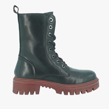 Anfibi Donna in Pelle Nera SEATTLE LACE HI BLACK / BRICK Wrangler 