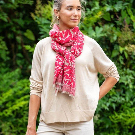 Foulard in Lana Misto Seta Rosso ASW52F ROJO Colores de Otono 