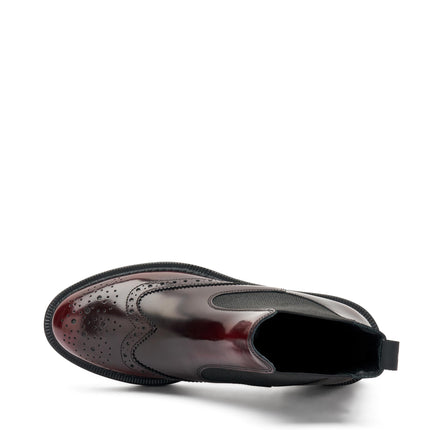 Stivaletti Frau Chelsea Oxford Donna in Pelle Bordo 95U2 BRUSH BORDO Frau 