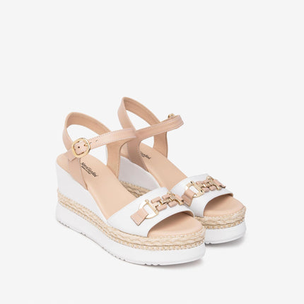 Nero Giardini Sandali Donna con Zeppa in Pelle Bianco E513552D BIANCO 707 Nero Giardini 