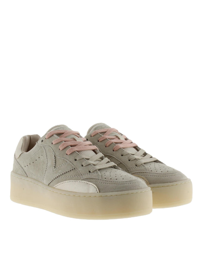 Victoria Sneakers Platform Donna in Camoscio beige 1265100 TURIN BEIGE Victoria 