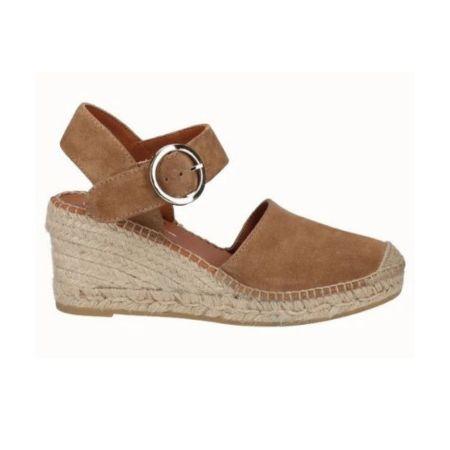 Viguera Espadrillas Alpargatas Donna con Cinturino in Camoscio Cuoio 1922 CUOIO Viguera 