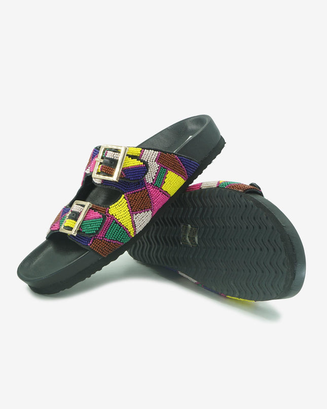 Sandali Doppia Fibbia con Plantare 963005 BLACK Inuovo 