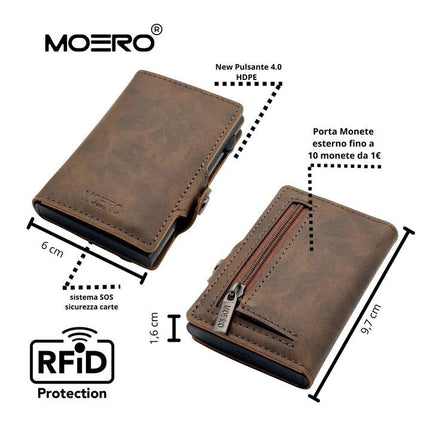 Moero Vintage Dark Brown Marrone Zip Portafoglio Slim - MARIO SPATARELLA