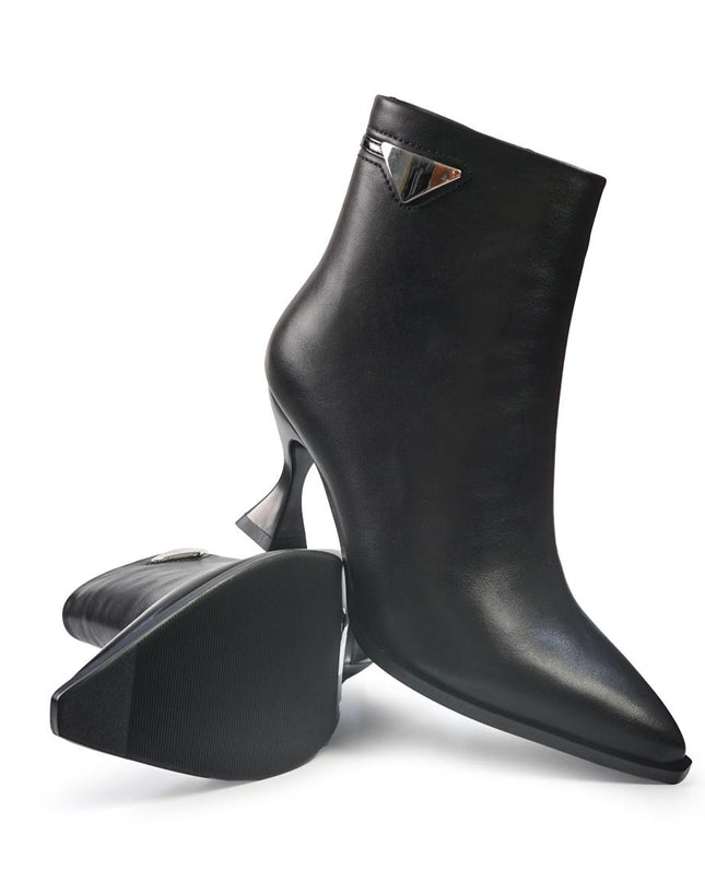 Exe Stivaletti Donna a Punta e Tacco Rocchetto in Ecopelle Nero B711 BLACK Exe 