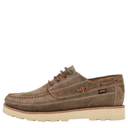 Barca Scarpa Uomo Camoscio Taupe HOPI SUEDE TAUPE 029 Jeep Footwear 