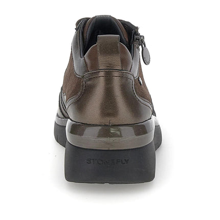 Stonefly Sneakers Donna Lacci e Zip in Pelle Marrone Brown 221739 CLERYN BROWN Stonefly 
