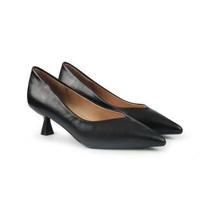 Francesco Milano Decollete in Pelle Nero Tacco Rocchetto F05-03A BLACK Francesco Milano 