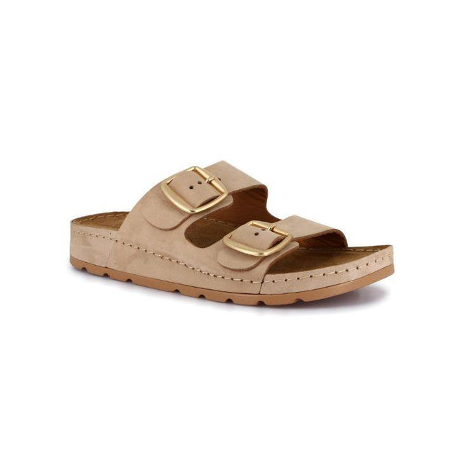 Grunland Sandali Doppia Fibbia Plantare Morbido Donna in Nabuk Beige CI1915 PADO BEIGE Grunland 