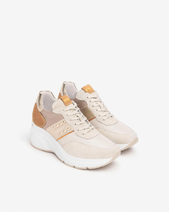 Nero Giardini Sneakers Donna con Zeppa in Camoscio Yogurt E512961D YOGURT 714 Nero Giardini 
