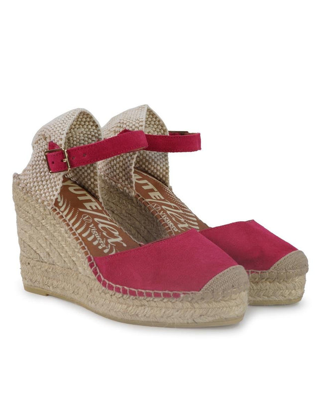 Viguera Espadrillas Alpargatas Donna con Cinturino in Camoscio Fuxia - MARIO SPATARELLA