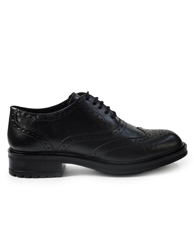 Vueva Francesine Stingate Donna con Impuntura in Pelle Nero WS66R02 SIENA BLACK Vueva 