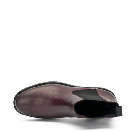 Frau Stivaletti Chelsea Donna Tacco Basso in Pelle Bordo - MARIO SPATARELLA