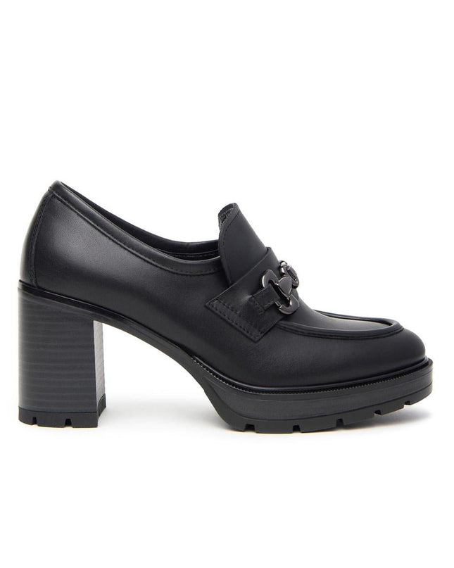 Nero Giardini Mocassini Donna con Tacco in Pelle Nero - MARIO SPATARELLA