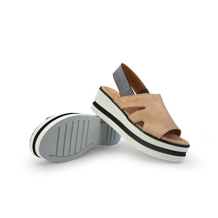 Gianmarco Sorelli Sandalo Donna Platform con Zeppa in Camoscio Beige - MARIO SPATARELLA