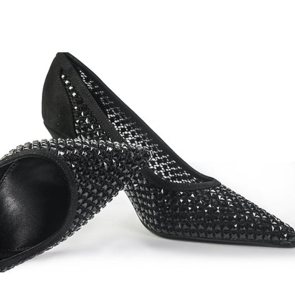 Exe Decollete Strass Gioiello Tacco Alto Nero - MARIO SPATARELLA