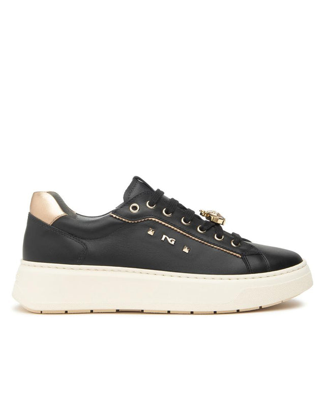 Nero Giardini Sneakers Donna con Charms in Pelle Laminata Nero I514170D NERO 100 Nero Giardini 