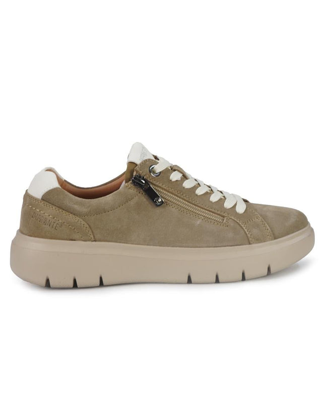 Impronte Sneakers Charms Uomo Lacci e Zip in Camoscio Sabbia - MARIO SPATARELLA