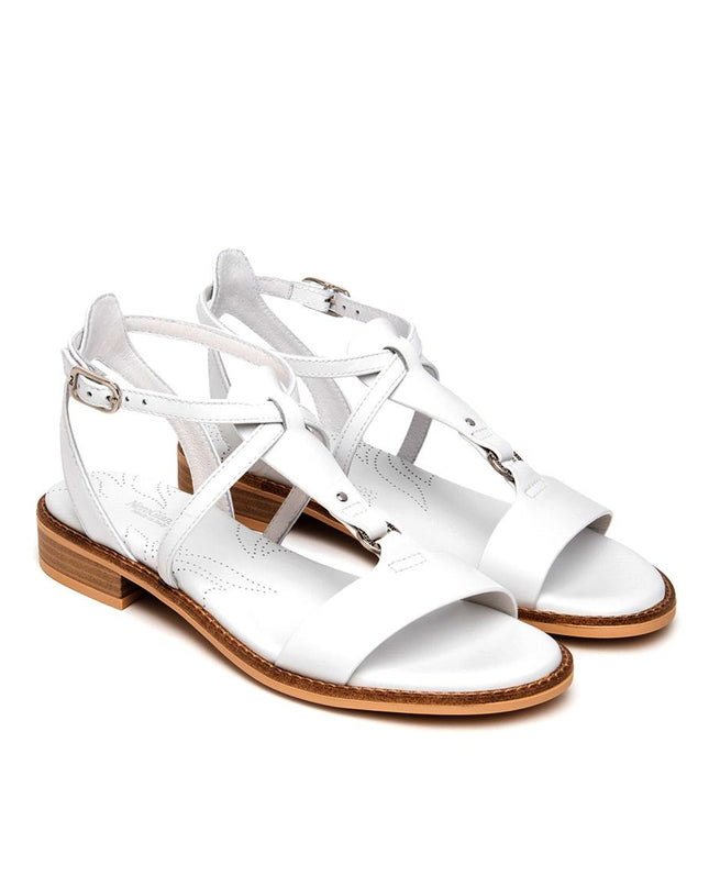 Nero Giardini Sandalo Donna Basso in Pelle Bianca E615895D BIANCO 707 Nero Giardini 