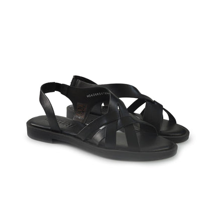 Vueva Sandali Flat Donna in Pelle Nero WD425R24 BLACK Vueva 