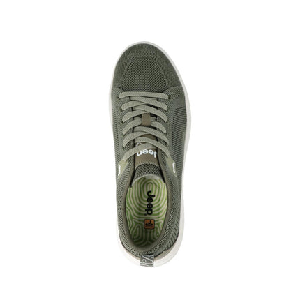 Jeep Sneakers Uomo Bassa in Tessuto Verde KOBI DERBY MILITARY Jeep Footwear 