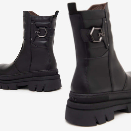 Stivaletti Biker Donna Pelle Nero I411931D NERO 100 Nero Giardini 