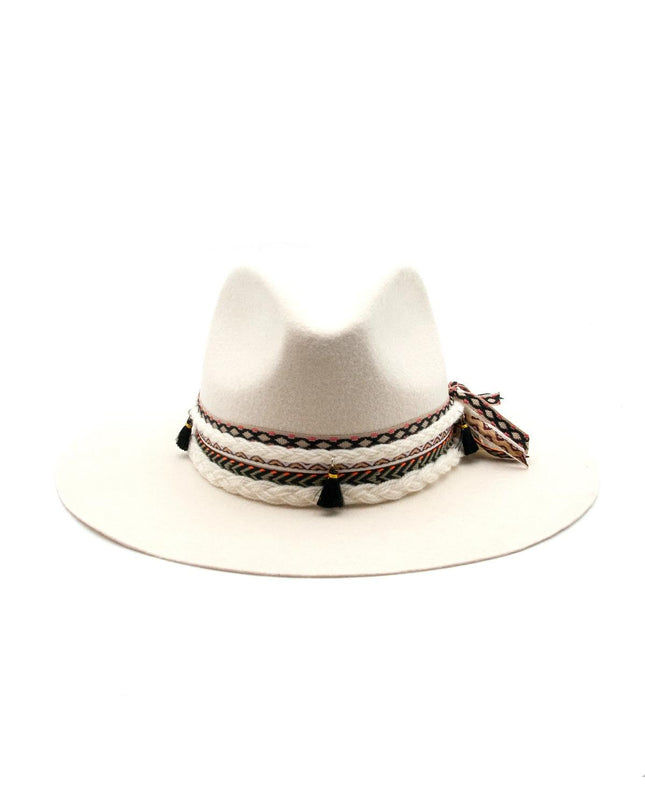 Cappello Fedora Unisex Bianco con Nastro FEDORA THE NORTH WHITE NINETOWEAR 