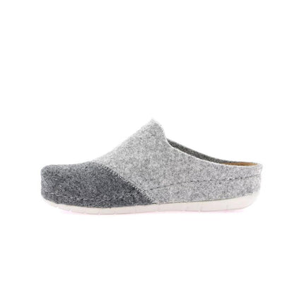 Grunland Pantofole Ciabatte Donna con Zeppa in Feltro Grigio - MARIO SPATARELLA