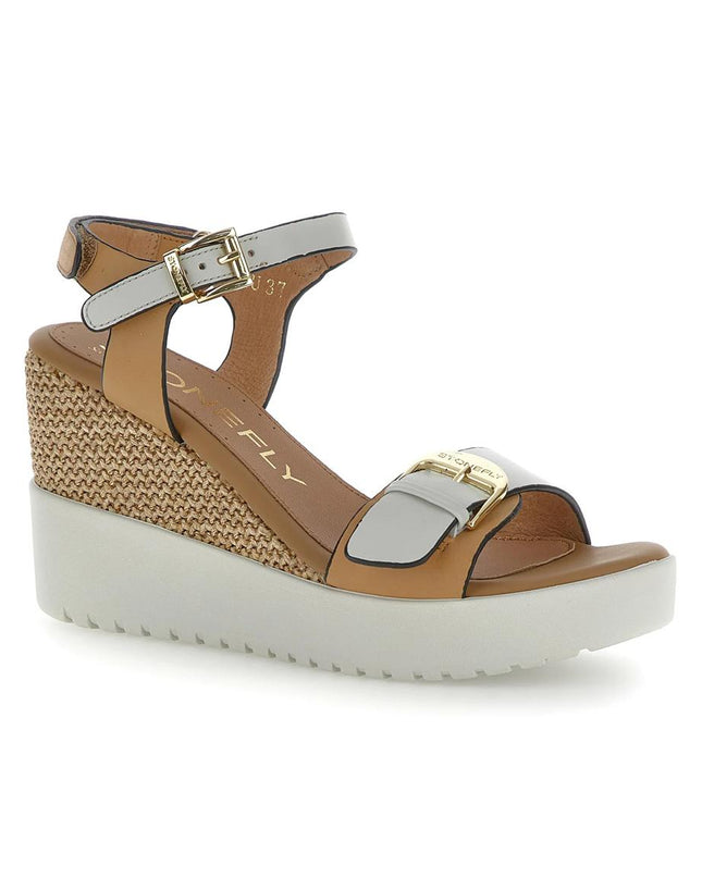 Stonefly Sandali Donna con Zeppa in Pelle Multi Cuoio 222301 ELY WHITE TAN Stonefly 