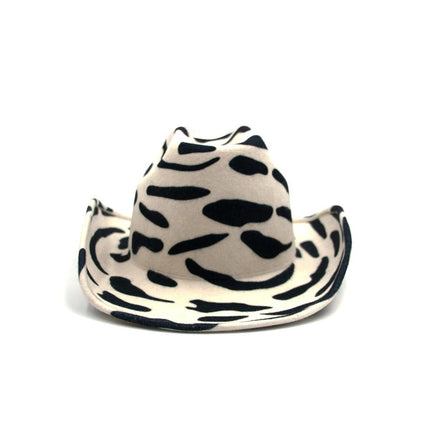 Cappello Fedora Cowboy Animalier FEDORA THE WEST NUDE SPOTTED WHITE NINETOWEAR 