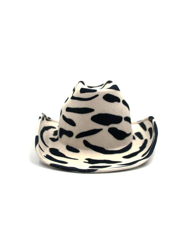 Cappello Fedora Cowboy Animalier FEDORA THE WEST NUDE SPOTTED WHITE NINETOWEAR 