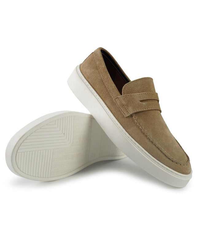 Vueva Mocassini Barca Uomo in Camoscio Beige MS638R03 BEIGE Vueva 