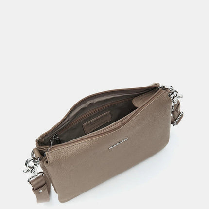 Mandarina Duck Borsa Pochette in Pelle Taupe con Tracolla FZT12 MELLOW LEATHER WARM Mandarina Duck 